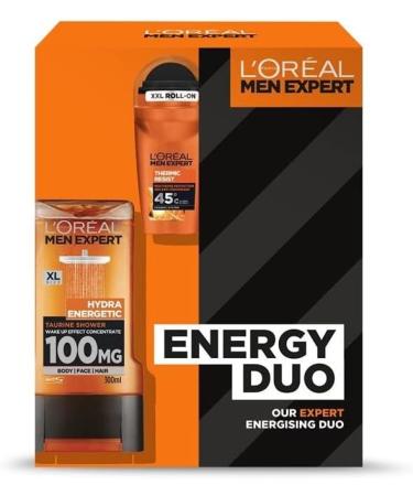 L'Oreal Men Expert Energy Duo Gift Set - 1x Hydra Energetic Shower Gel 1x Thermic Resist Anti-Perspirant Roll On Deodrant - Buy Online on SooperMarket.com