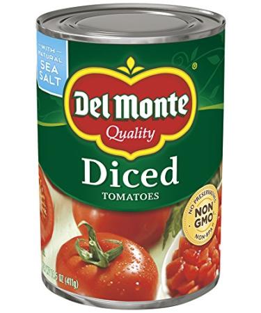 Del Monte Canned Diced Tomatoes with Natural Sea Salt, 14.5 Ounce (Pack of 12)
