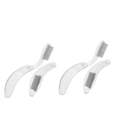 NOLITOY 4 Pcs Foldable Eyebrow Comb Eyelash Beauty Tool Essence Mascara Metal Lash Comb Reusable Eyebrow Combs Portable Eyelash Combs Eyelash Separator Stainless Steel Makeup Brush Pp 6.5x2x0.8cmx2pcs