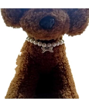 RayMinsino Adjustable Pearl Bone Pendant Necklace for Dogs & Cats - Stylish Pet Collar - Buy Online on SooperMarket.com