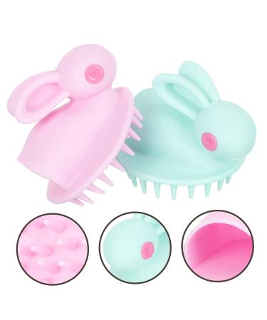 Kisangel 8 Pcs Rabbit Head Scrubber Stimulation Massage Hair Brushes - Silicone Baby Scalp Massager Shampoo with Handle for Cleaning - Adorable Design - 6.7X6CMx4pcs - Buy Online on SooperMarket.com