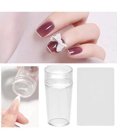 Nail Art Stamper Nagel Stamp Silicone Fluorescence Nail Art Stamper Nail Art Stamper Schaber Set with 1 piece of scraper nail stamping manicure for DIY nail art tools Accessories