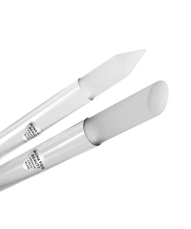 Glass Cuticle Pusher by Bona Fide Beauty - Dual Ended Manicure Stick - Premium Czech Glass Manicure Tools Pack of 1