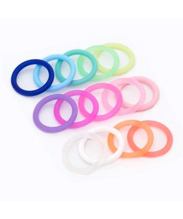 20Pcs Mix 14 Colors Safe Silicone Pacifier Dummy Chain Adapter Holder O Ring - Inner Size 21.5mm - Buy Online on SooperMarket.com