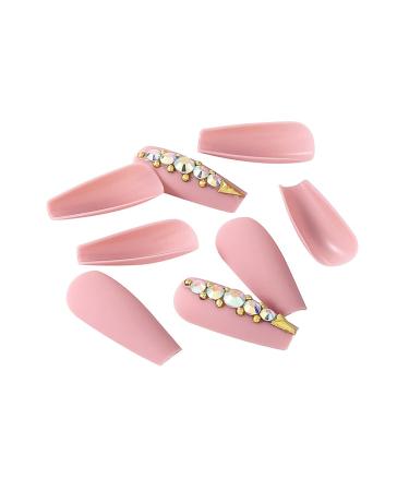 Brishow Long Pink Artificial Nails - 24pcs Press-On Nails with Rhinestones for Women & Girls Shop Now! - Buy Online on SooperMarket.com