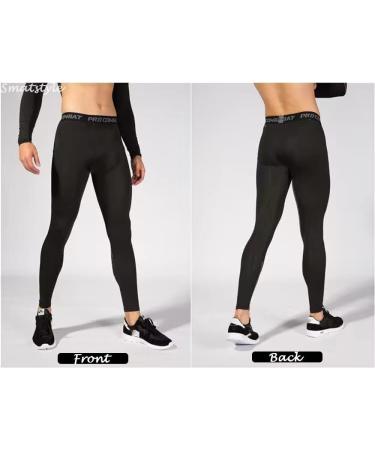 Buy SMATSTYLE Men's Compression Pants - Sport Leggings Breathable Baselayer Trousers for Fitness Running & Basketball - Pure Black - Buy Online on SooperMarket.com