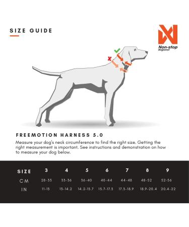 Non-stop Dogwear Freemotion Harness 5.0 | Versatile Dog Harness for All Sports | Size 8 Black/Orange - Shop Internationally - Buy Online on SooperMarket.com