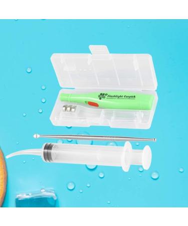 FOMIYES LED Ear Wax Removal Tools - Stainless Steel Ear Cleaner Spoon with Syringe for Ear Care - Portable Ear Wax Cleansing Kit - Random Color - Buy Online on SooperMarket.com