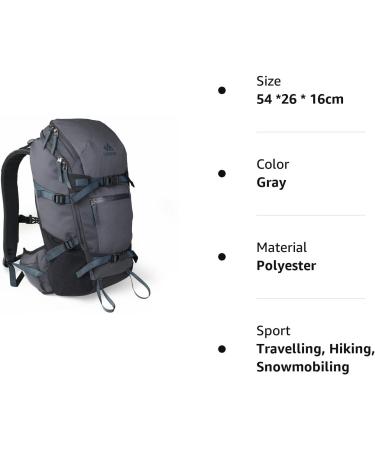 Unigear 22L Ski Backpack - Waterproof 900D Polyester, Ideal for Snowboard, Ski, Camping, Hiking - Gray - Buy Online on SooperMarket.com