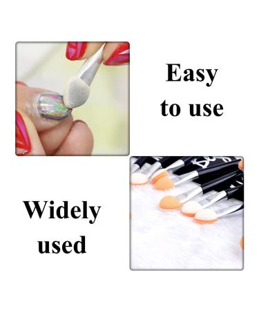 30 pcs Disposable Dual-Sided Eye Shadow Sponge Brushes | Professional Double-End Makeup Applicator Set | Manicure Cosmetic Tool | 9.5CM Aluminum Tube - Buy Online on SooperMarket.com