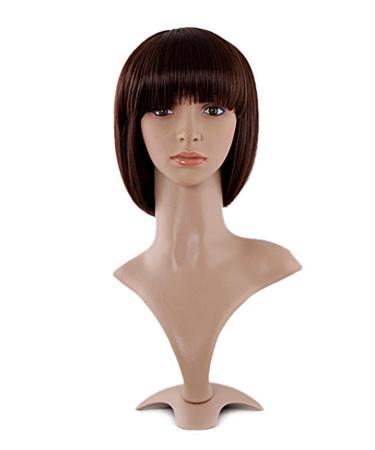 MapofBeauty 30cm/ 12 inch Short Straight Women's Straight Wig (Dark Brown)