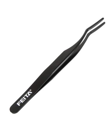False Eyelash Applicator - FEITA Professional Curved Eyelashes Extension Tweezer for Easy Lashes Application and Removal - Black - 1Pc
