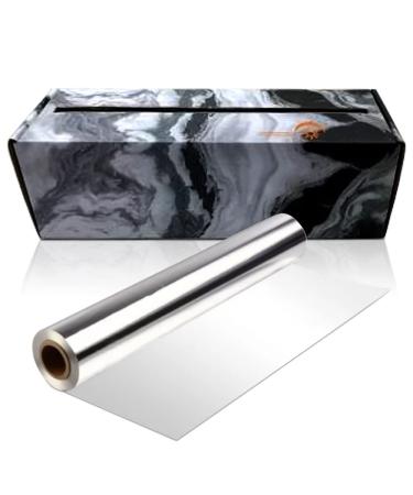 Non-Stick Aluminum Foil with Sliding Cutter Box, Aluminum Foil Wrap Dispenser & Aluminum Foil Heavy Duty Rolls, Aluminum foil Cooking Sheet 12" x 325sq ft x 0.02microns thick