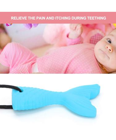 Silicone Fish Tail Baby Tooth Chew Necklace - Teether Stick for Boys & Girls - Buy Online on SooperMarket.com