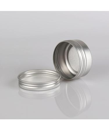 Zeoabsy 10-Piece 50ml Silver Aluminum Tins with Screw Caps - Perfect for Cosmetics Candles Ointments | Includes 5 Spatulas & Etiquette Label - Buy Online on SooperMarket.com