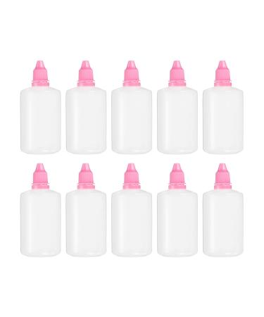 PATIKIL 10-Pack 100ml Liquid Dropper Bottle PE Squeezable Dropper Eyewash Container with PP Cap for Home Travel Pink