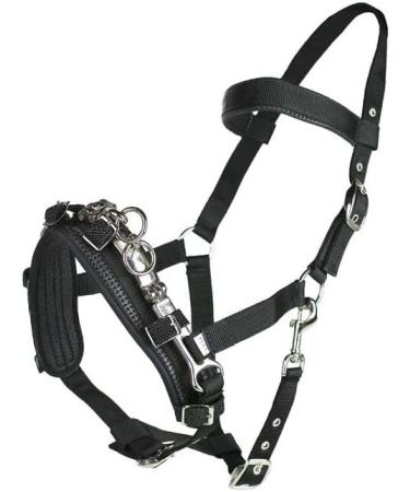 Horze Nylon Lunging Cavesson - Black Cob - Adjustable Training Headcollar - Buy Online on SooperMarket.com