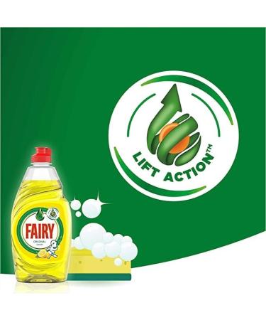 Fairy Lemon Washing Up Liquid with LiftAction | Dishes Grease Cleaner | 320ml | (Pack of 3) 320.00 ml (Pack of 3) - Buy Online on SooperMarket.com