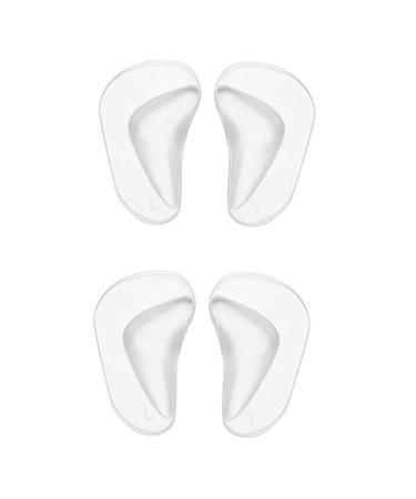 2pairs Clear Gel Arch Support Insoles Orthotic Insoles Silicone Orthopedic Foot Insoles Flat Feet Arch Support Plantar Fasciitis Shoe Arch Support Gel High Heel Inserts Cushion Pads for Women Men