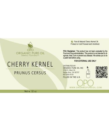 100% Pure Cherry Kernel Oil - Unrefined Cold Pressed Vegan Carrier Oil for Hair & Skin - 32 oz Therapeutic Grade - Buy Online on SooperMarket.com