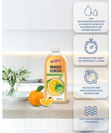 1 Liter Orange All-Purpose Cleaner - High Fat Solving Power for Windows Doors & Worktops - Concentrated Cleaning Agent (1 Pack) - Buy Online on SooperMarket.com
