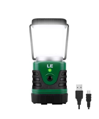 LE LED Camping Lantern Rechargeable, 1000LM, 4 Light Modes, 4400mAh Power Bank, IP44 Waterproof, Perfect Lantern Flashlight for Hurricane Emergency, Hiking, Home and More, USB Cable Included