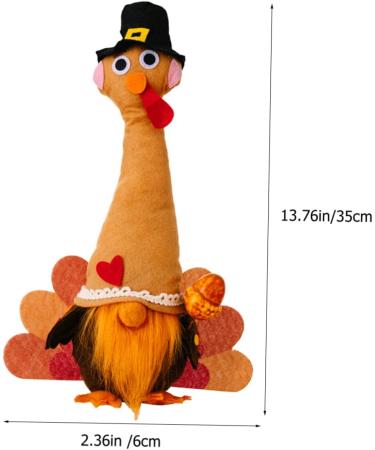 Alipis Dwarf Turkey Decor Ornament Thanksgiving Turkey Gnome Thanksgiving Stuffed Gnome Autumn Fireplace As Shown 1 35X6X5CM - Buy Online on SooperMarket.com