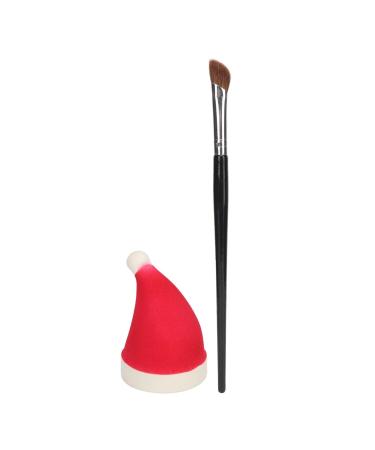 Angle Brush Sponge Kit Red Christmas Hat Shape Makeup Sponge Soft Portable Face Beauty Sponges Brush Nose Shadow Brush Set for Highlighting Eyebrows Shading