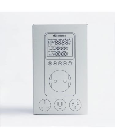 Ketotek Digital Thermostat Socket Timer - 230V Temperature Controller for Greenhouse & Terrarium | KT3200 - Buy Online on SooperMarket.com