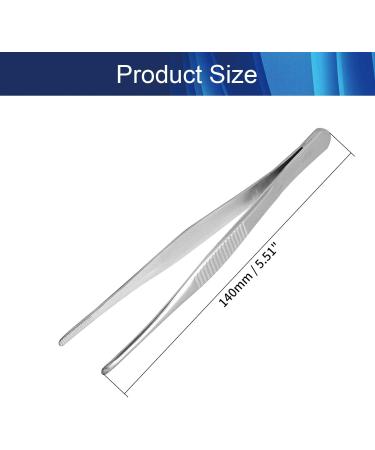 Stainless Steel Tweezers 140mm - Multi Purpose Straight Tweezer for Facial Ingrown Hairs, Splinter Remover, Plants - Bent Tip - 2pcs - Buy Online on SooperMarket.com