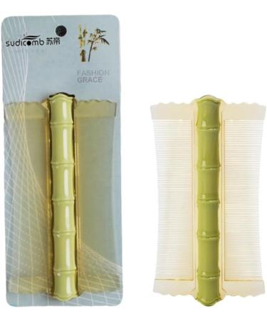 AMZLORD C84omb Double-sided Scalp Massage Comb Fine Tooth Hair Nit Comb Lice Comb Flea Lice Removal Bamboo Shape for Cats Dogs Green - Buy Online on SooperMarket.com
