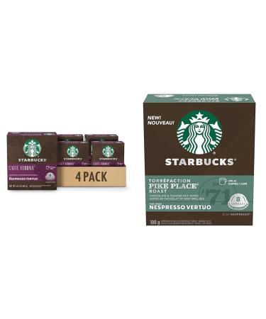 Starbucks By Nespresso Caff Verona Coffee Pods Dark Roast Nespresso Vertuo Line Compatible Capsules 4 X 8 Coffee Pods & By Nespresso Pike Place Roast Coffee Pods Medium Roast 8 Coffee Pods