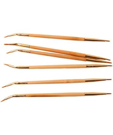 KALLORY 2 Pcs Eyeliner Bamboo Brush Straight Bent Angled Brush Cosmetic Double Head - Buy Online on SooperMarket.com