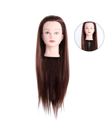 Hair Styling Head for Hairdressers - Thick Natural-Looking Training Head (Dark Brown) for Professional Use - Buy Online on SooperMarket.com