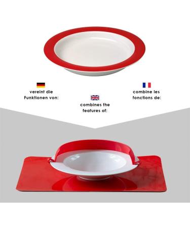 Ornamine Tilt-Trick Plate 20 cm Green | Anti-Slip Melamine Eating Aid | Special Design for Independent Food Use - Buy Online on SooperMarket.com