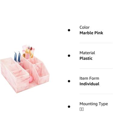 Acrylic Eyelash Beauty Organizer with Tweezers Holder | Marble Pink Display Boxes for Home and Salon - Buy Online on SooperMarket.com