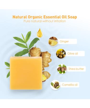 Buy Vegan Ginger Bar Soap - Lymphatic Detox Natural & Organic Soap Gift Set with Soap Savers for Men Women & Kids | International Shipping Available - Buy Online on SooperMarket.com