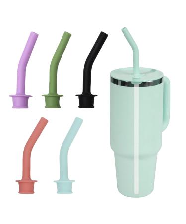 IFORYONLIFE 5 Pack Silicone Press in Straw for Stanley 40oz Tumbler Accessories Replacement Straw Bite Valve for Stanley Cup