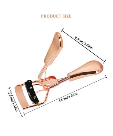 Professional Eyelash Curler with Comb | Metal Lash Curler & 2 Refill Pads | Precision Eye Makeup Tool for Women & Girls - Buy Online on SooperMarket.com