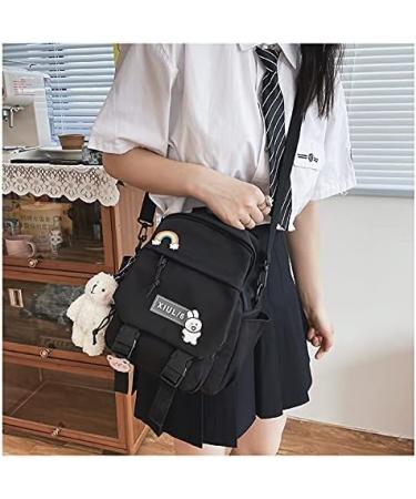 Kawaii Black Mini Backpack with Accessories for Teens - Aesthetic Small Backpack - Buy Online on SooperMarket.com