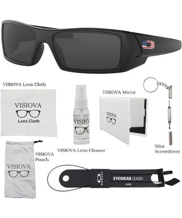 Oakley Gascan OO9014 Sunglasses Men Matte Black/Gray + Leash & VISIOVA Accessories - Buy Online on SooperMarket.com