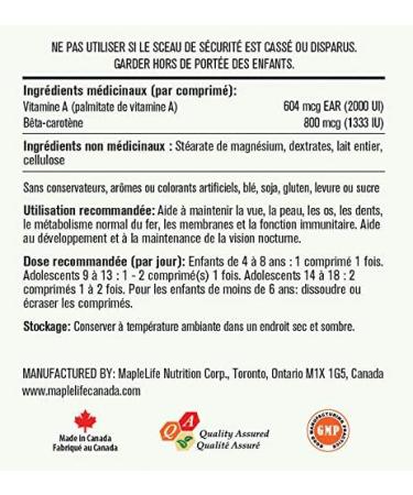 MapleLife Vision Chewables for Kids and Adolescents Milk Flavour 90 Chewable Tablets - Buy Online on SooperMarket.com