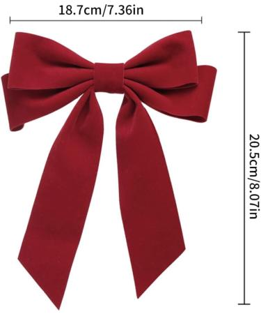 Velvet Hair Bow Clips Large Satin Ribbon Bow Hairpins Bow Hair Barrette for Party Hair Accessories Black Bow Hair Clips Velvet Hair Bow Clips Satin Ribbon Bow Hairpins Red - Buy Online on SooperMarket.com