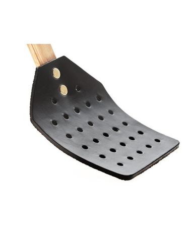 Heavy Duty Leather Fly Swatters Indoor/Outdoor  Pest Control Heavy Duty Fly swatters Made in USA by Amish Leather Craftsman Kills Bugs and Insects (BLK) Black