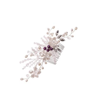 WOFASHPURET 1pc braided flower comb hair accessories hair barrettes for women Headpieces for Brides Hair Side Combs flower hair clips for women white wire modeling banquet hair comb
