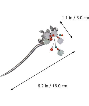 STOBOK 1pc Leaf Flower Metal Hair Stick Vintage Hair Forks Vintage Hair Accessories Vintage Hair Chopstick Chignon Pin Japanese Hair Accessories Hair Cape China Agate Women's Alloy - Buy Online on SooperMarket.com