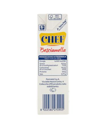 Chef Italian Besciamella Sauce 16.9oz - Pack of 2 | Imported from Italy - Buy Online on SooperMarket.com
