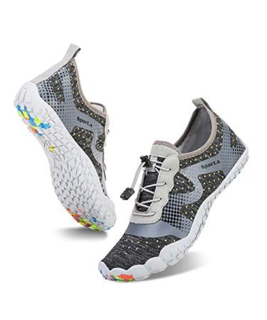 Water Shoes for Men Barefoot Quick-Dry Aqua Sock Outdoor Athletic Sport Shoes for Kayaking, Boating, Hiking, Surfing, Walking 11 Women/9.5 Men A-light Gray