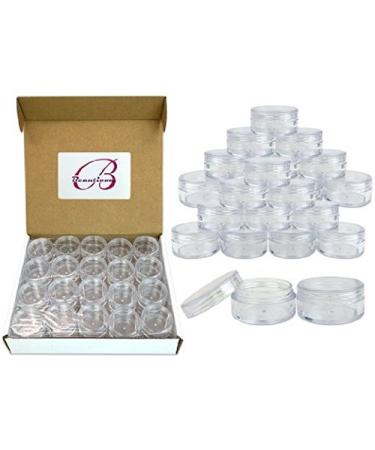 Beauticom 10g/10ml (0.35 Fl Oz) Round Clear Jars with Round Top Lids for Creams, Lotions, Make Up, Powders, Glitters, and more... (Color: Clear Lid, Quantity: 40 Pieces) Clear Lid (40 Jars)