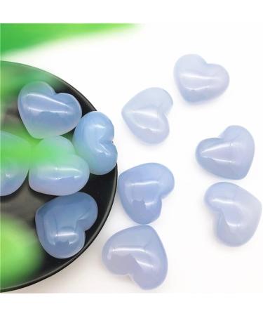 Meditation Stone 1 Pack Natural Large Blue Chalcedony Heart Crystal Gem Meditation Treatment - Buy Online on SooperMarket.com